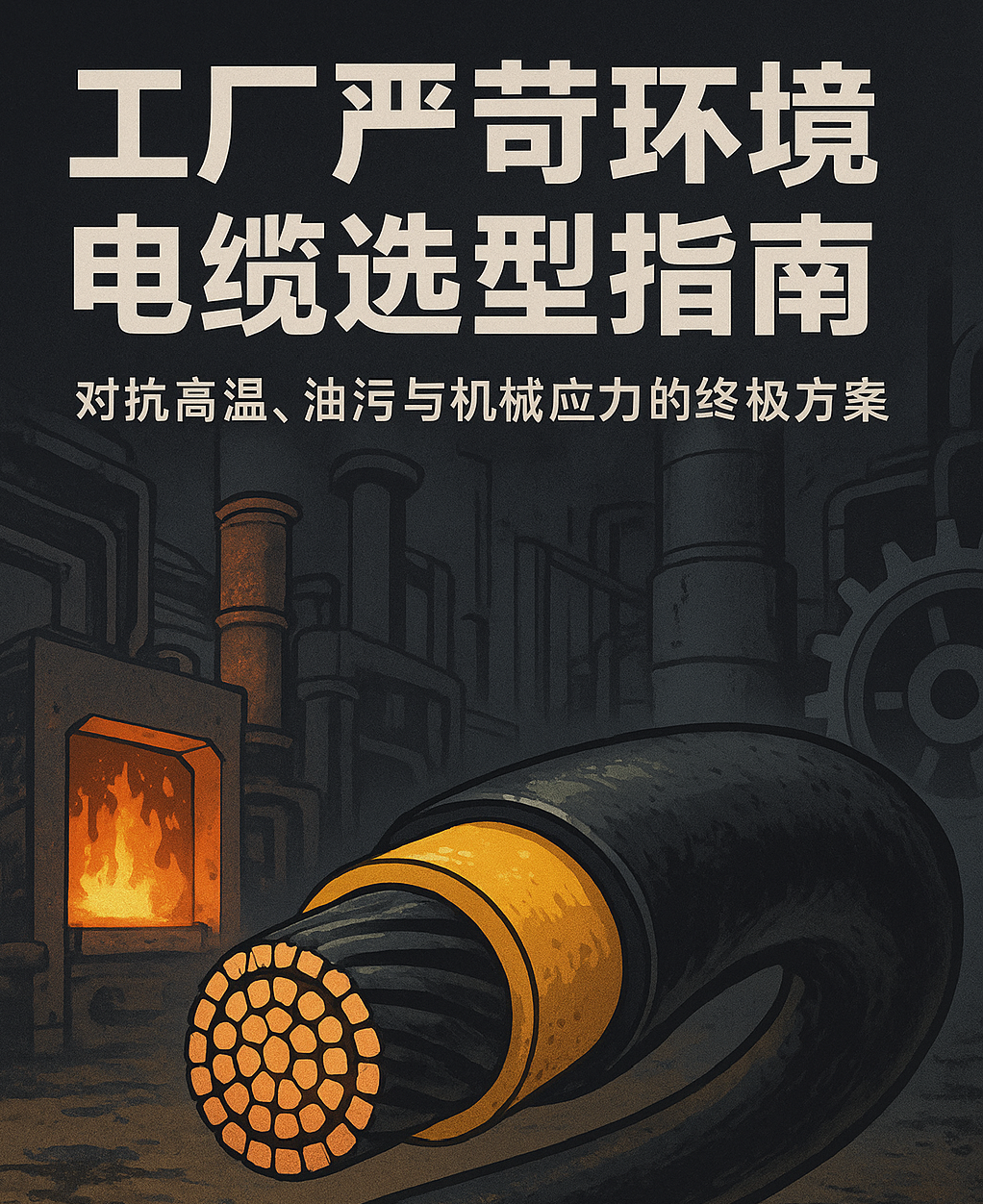 ​工廠嚴苛（kē）環境（jìng）電纜選型指南：對抗（kàng）高溫（wēn）、油汙與機械（xiè）應力的終極方案