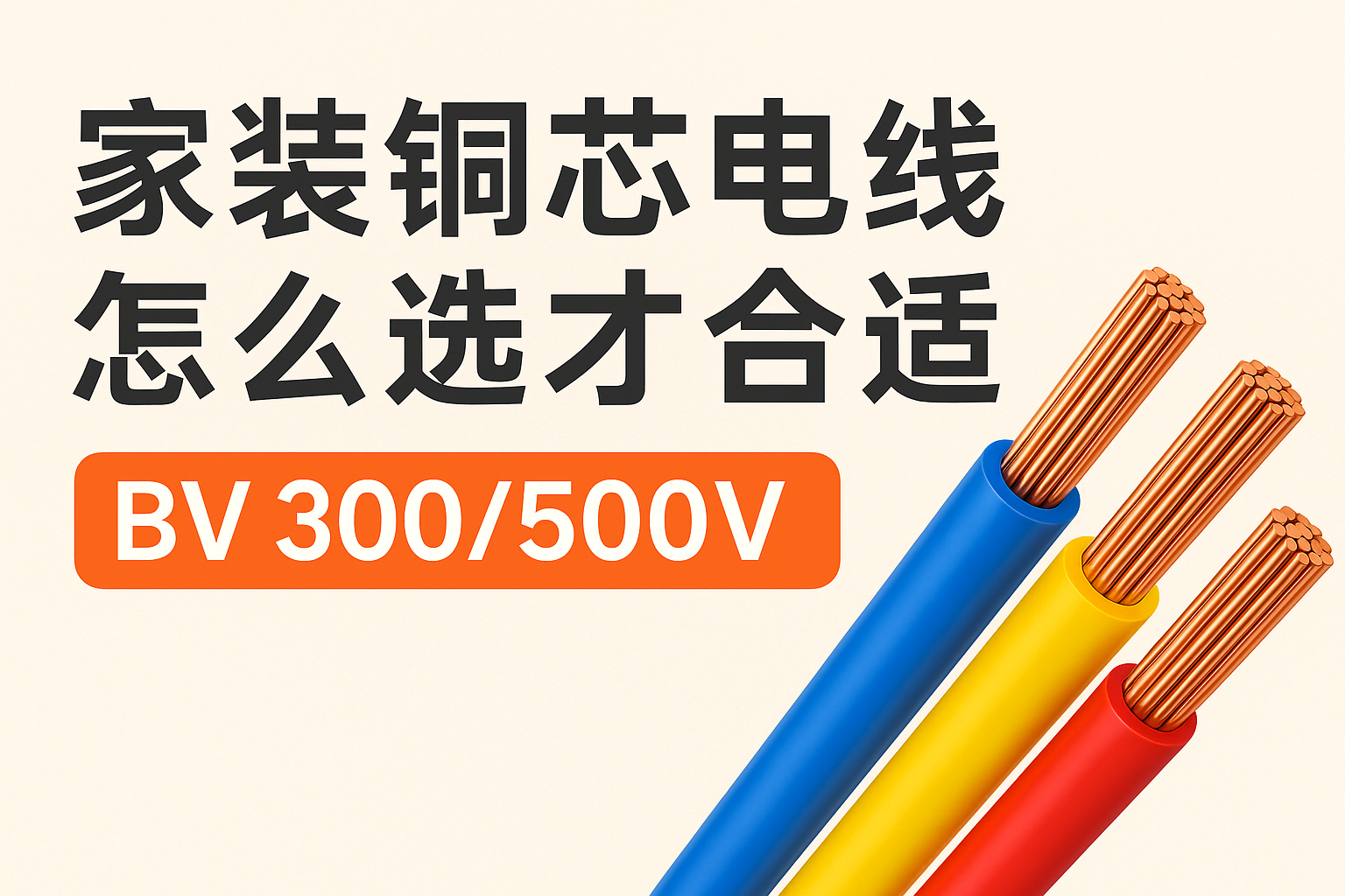 家裝銅芯電線怎麽選才合適 BV 300/500V ？